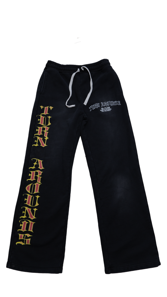 "Turn Arounds" 2025 Black Washed SWEATPANTS